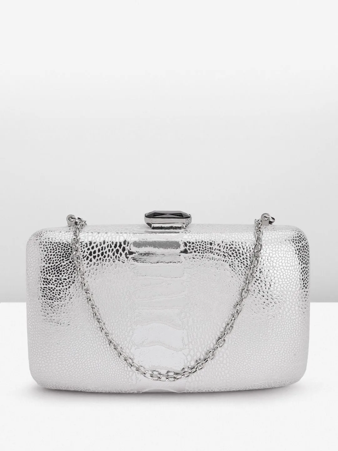 Lino Perros Snake Skin Textured Box Clutch