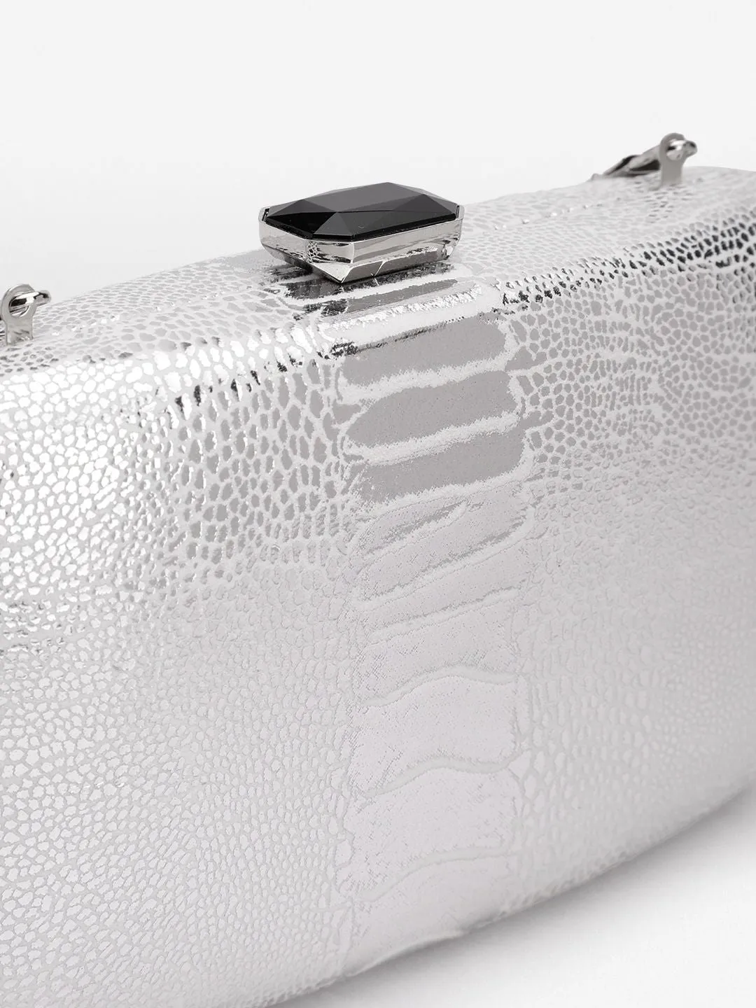 Lino Perros Snake Skin Textured Box Clutch