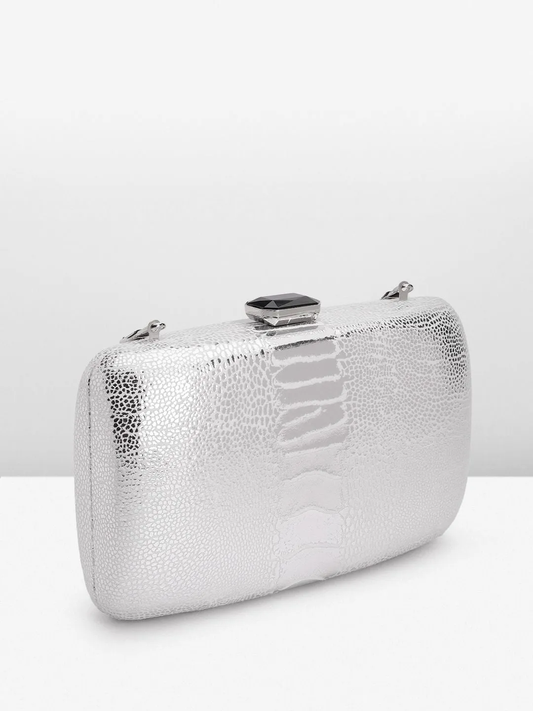 Lino Perros Snake Skin Textured Box Clutch