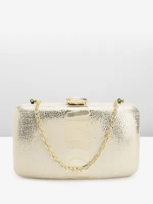 Lino Perros Snake Skin Textured Box Clutch