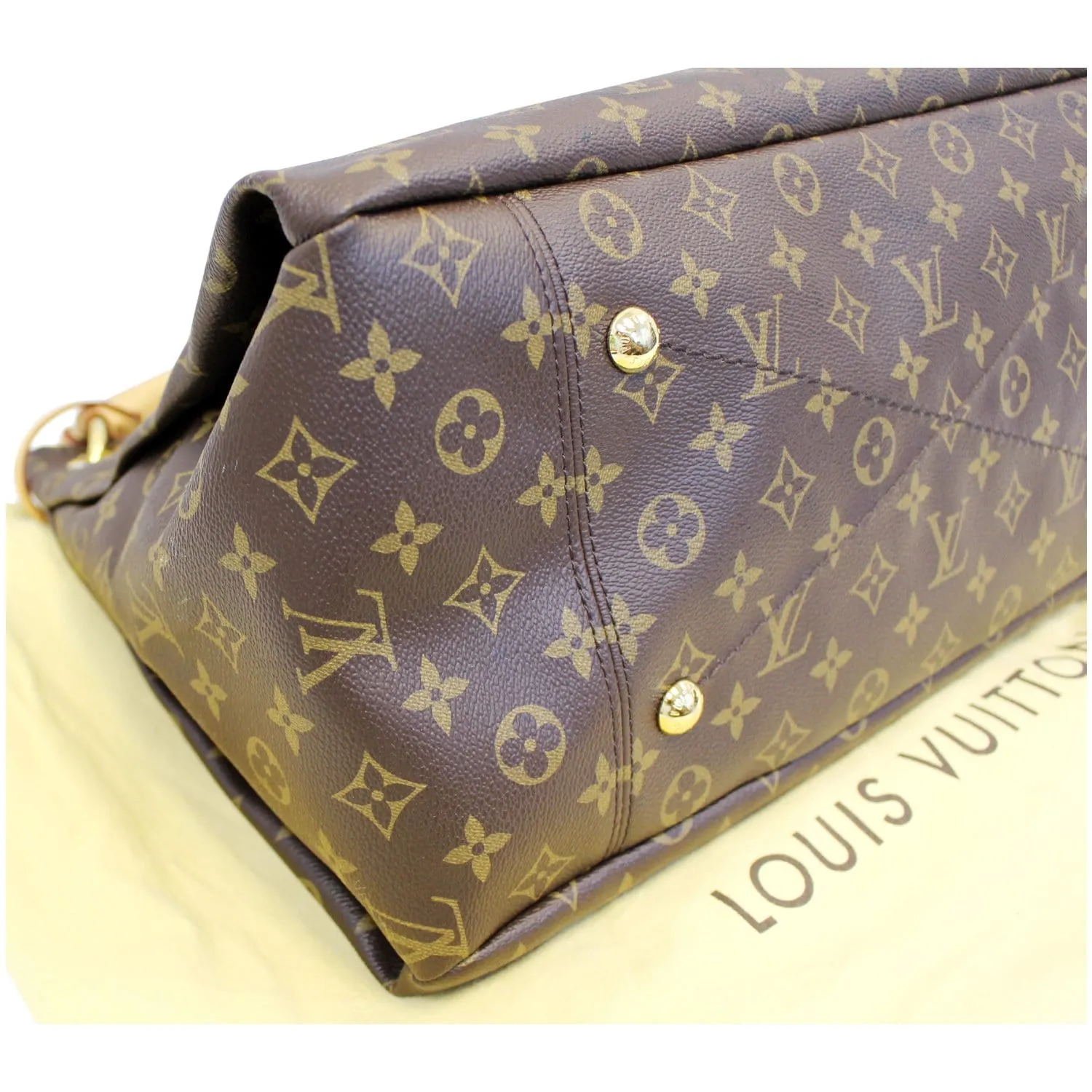 LOUIS VUITTON Artsy MM Monogram Canvas Shoulder Bag Brown