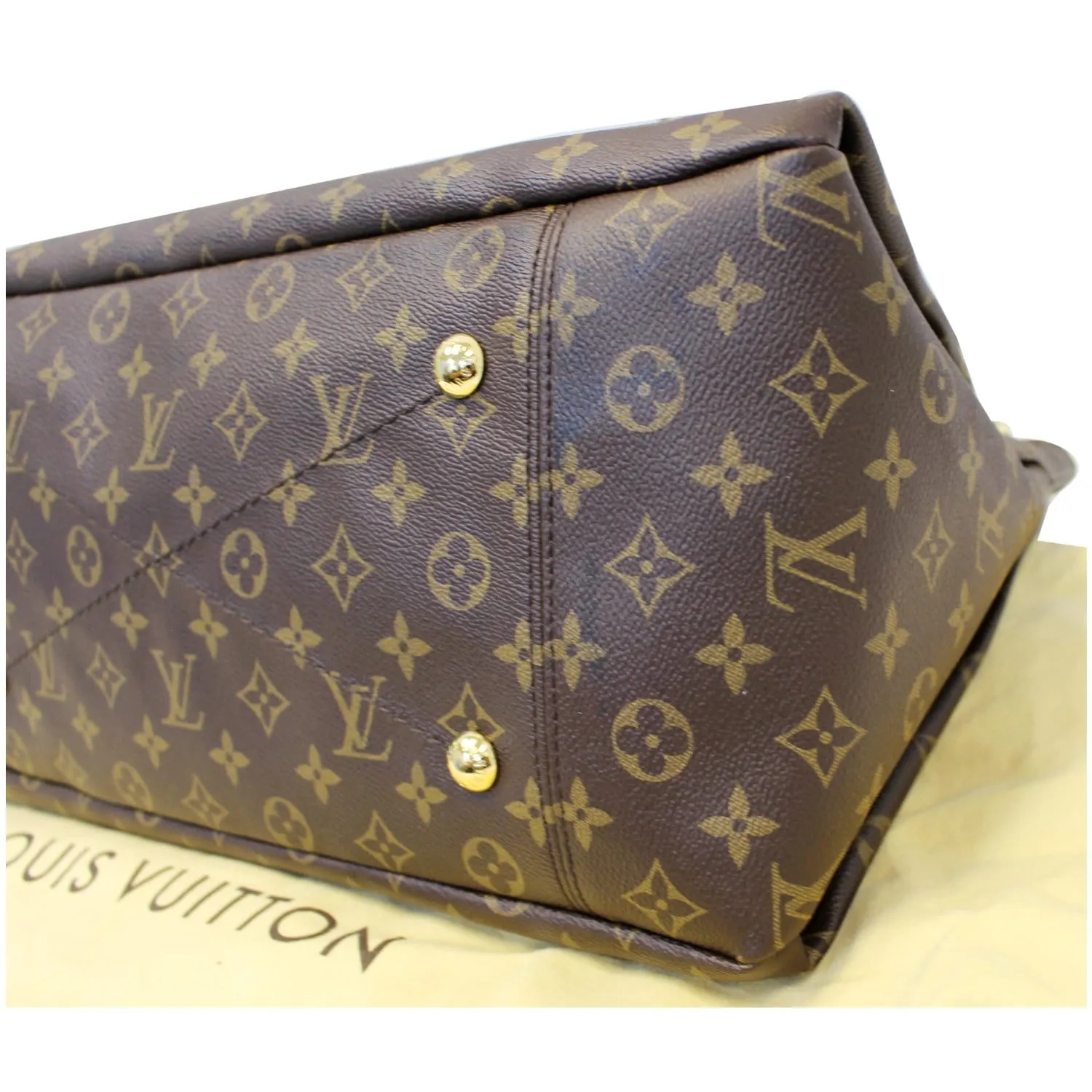 LOUIS VUITTON Artsy MM Monogram Canvas Shoulder Bag Brown
