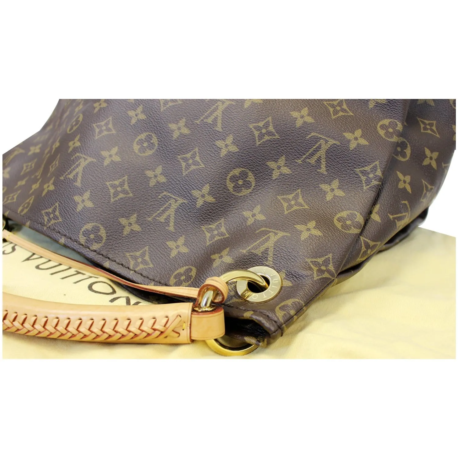 LOUIS VUITTON Artsy MM Monogram Canvas Shoulder Bag Brown
