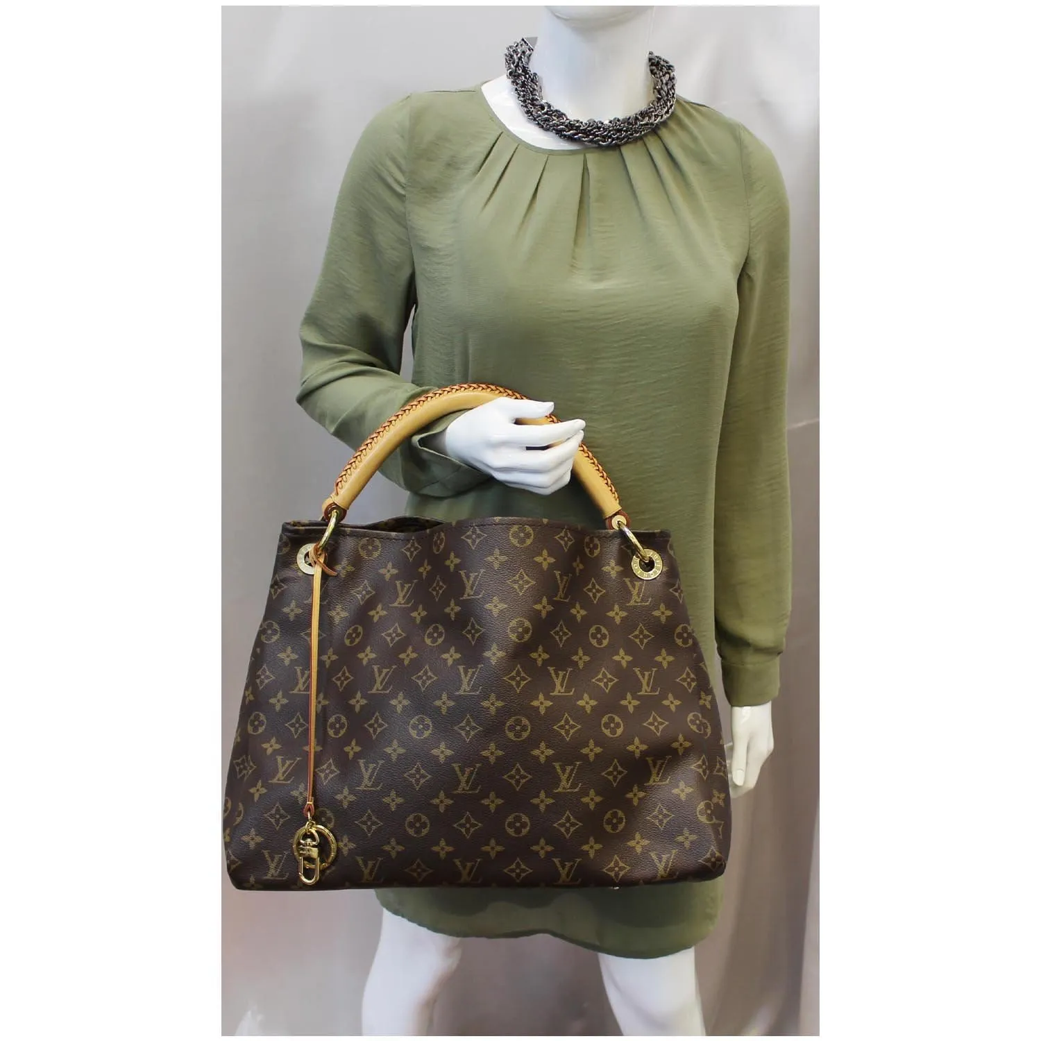LOUIS VUITTON Artsy MM Monogram Canvas Shoulder Bag Brown