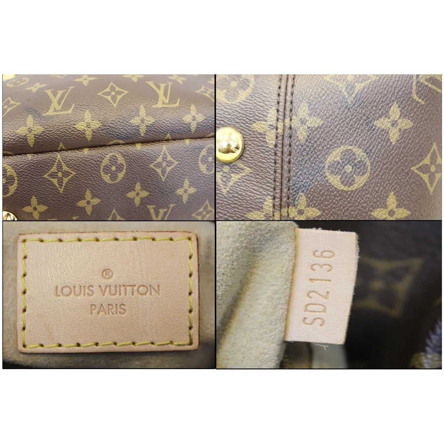 LOUIS VUITTON Artsy MM Monogram Canvas Shoulder Bag Brown