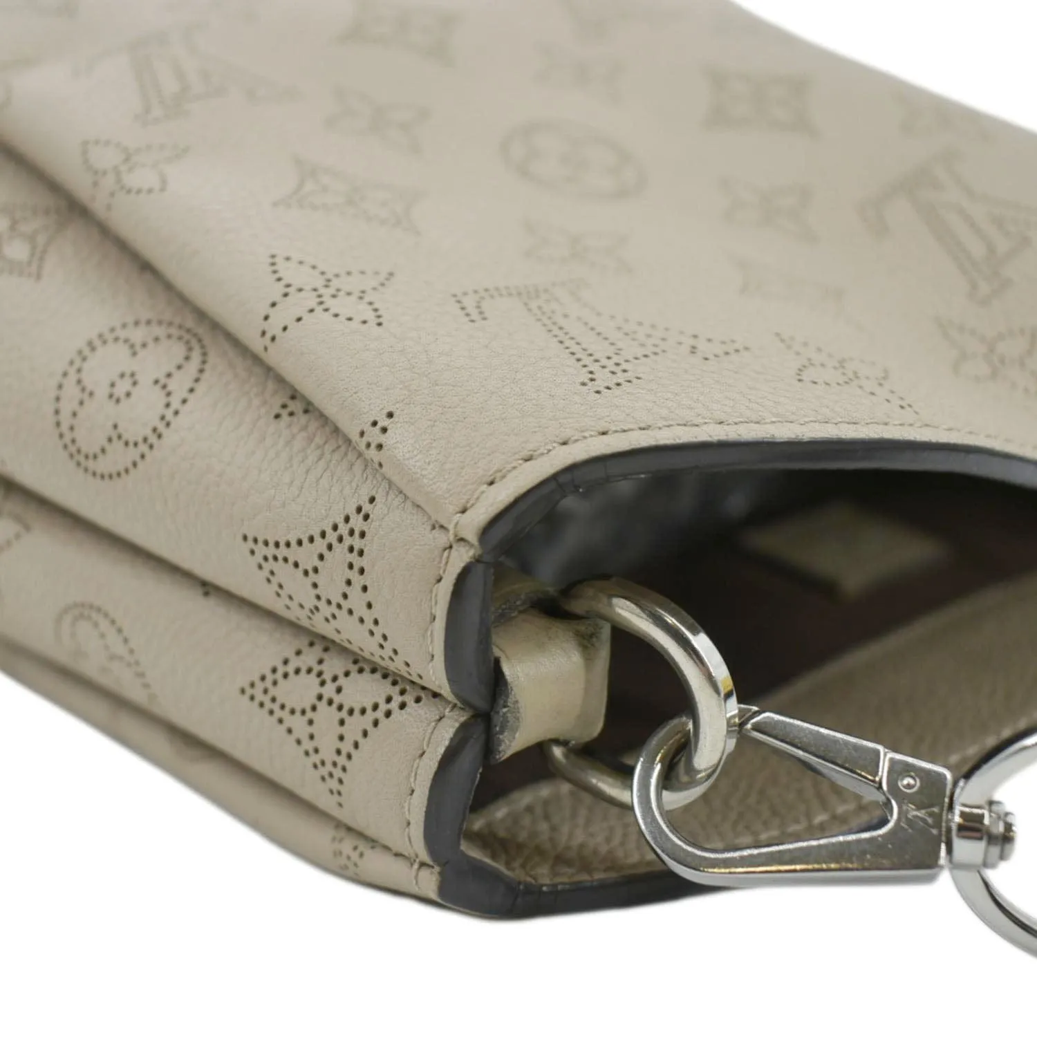 LOUIS VUITTON Babylone Mahina Calfskin Leather Shoulder Bag Galet