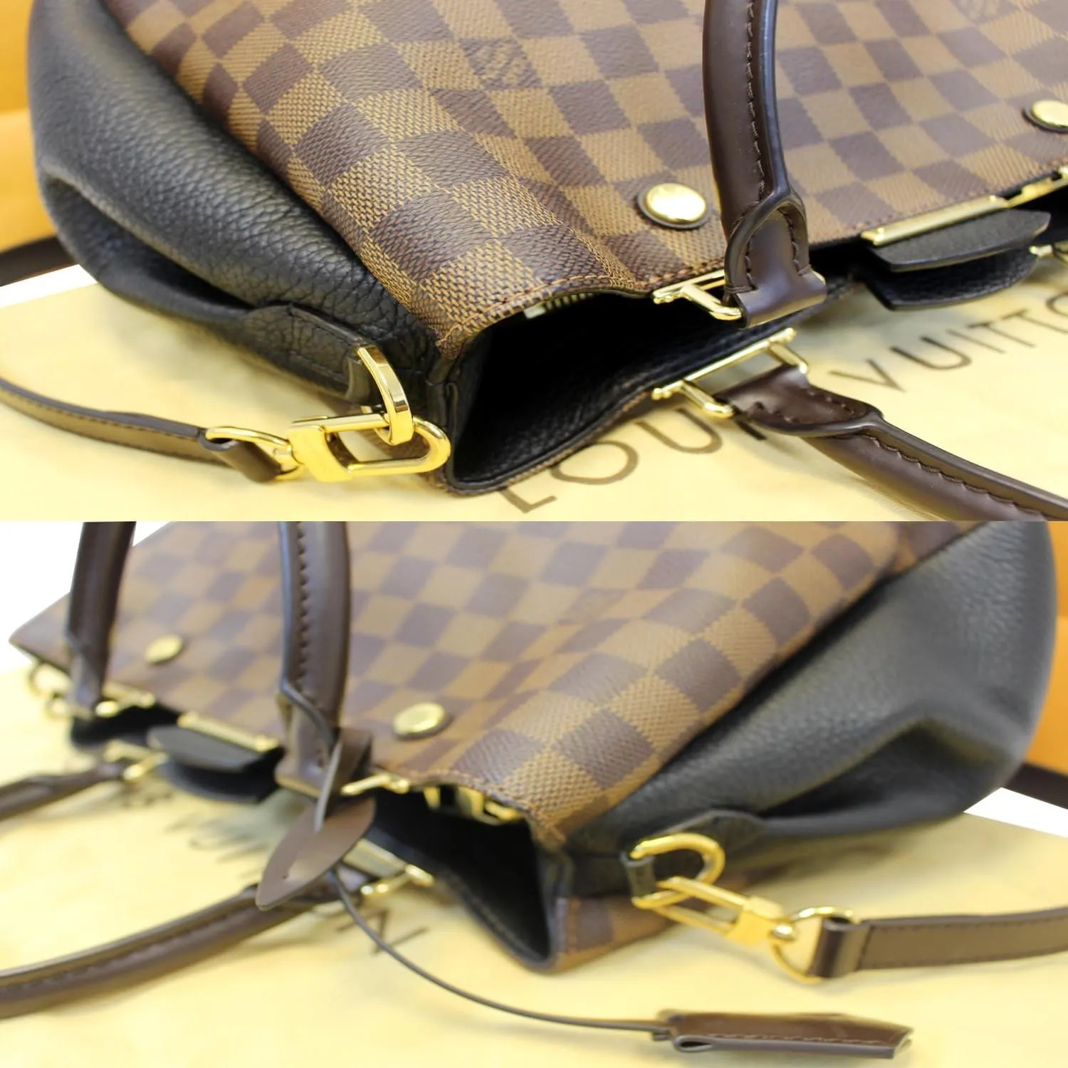 LOUIS VUITTON Brittany Damier Ebene Shoulder Bag Brown