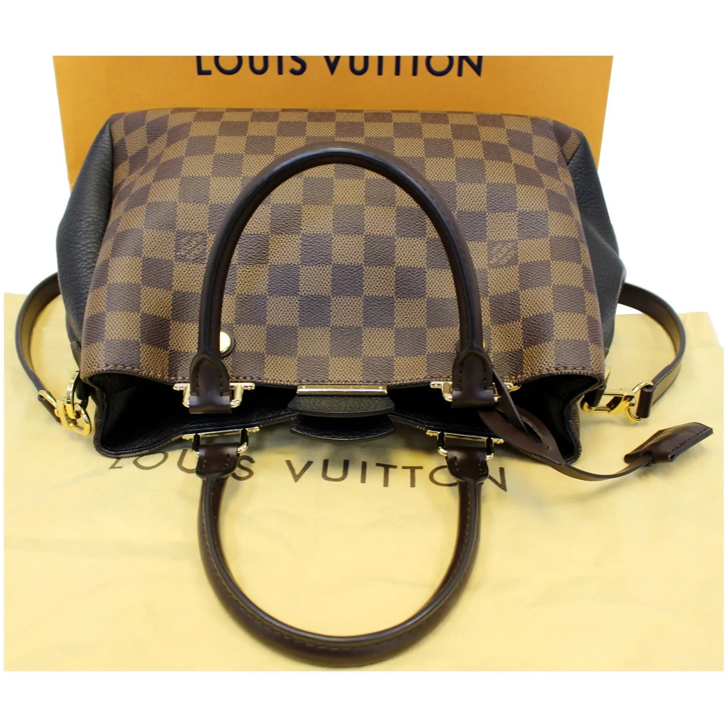 LOUIS VUITTON Brittany Damier Ebene Shoulder Bag Brown