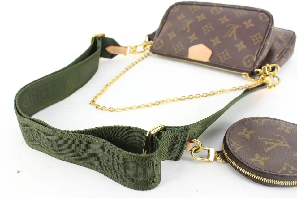 Louis Vuitton Khaki Monogram Multi Pochette Accessories 3 Way 62lz63s