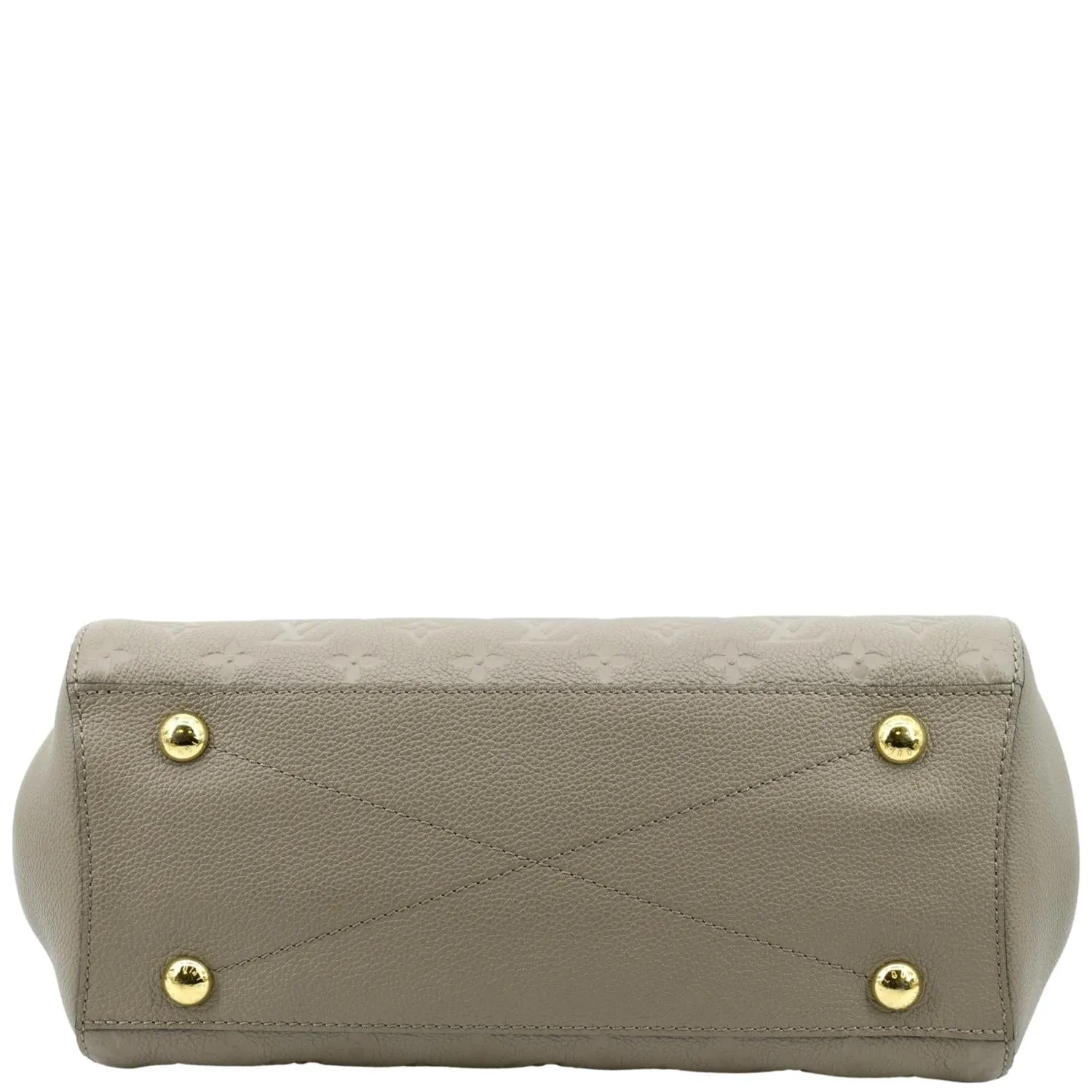 LOUIS VUITTON Montaigne MM Monogram Empreinte Shoulder Bag Tourterelle