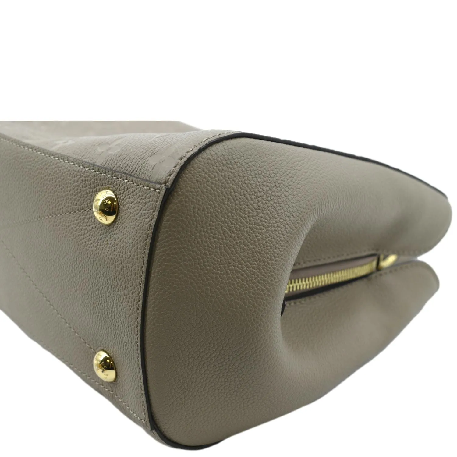 LOUIS VUITTON Montaigne MM Monogram Empreinte Shoulder Bag Tourterelle