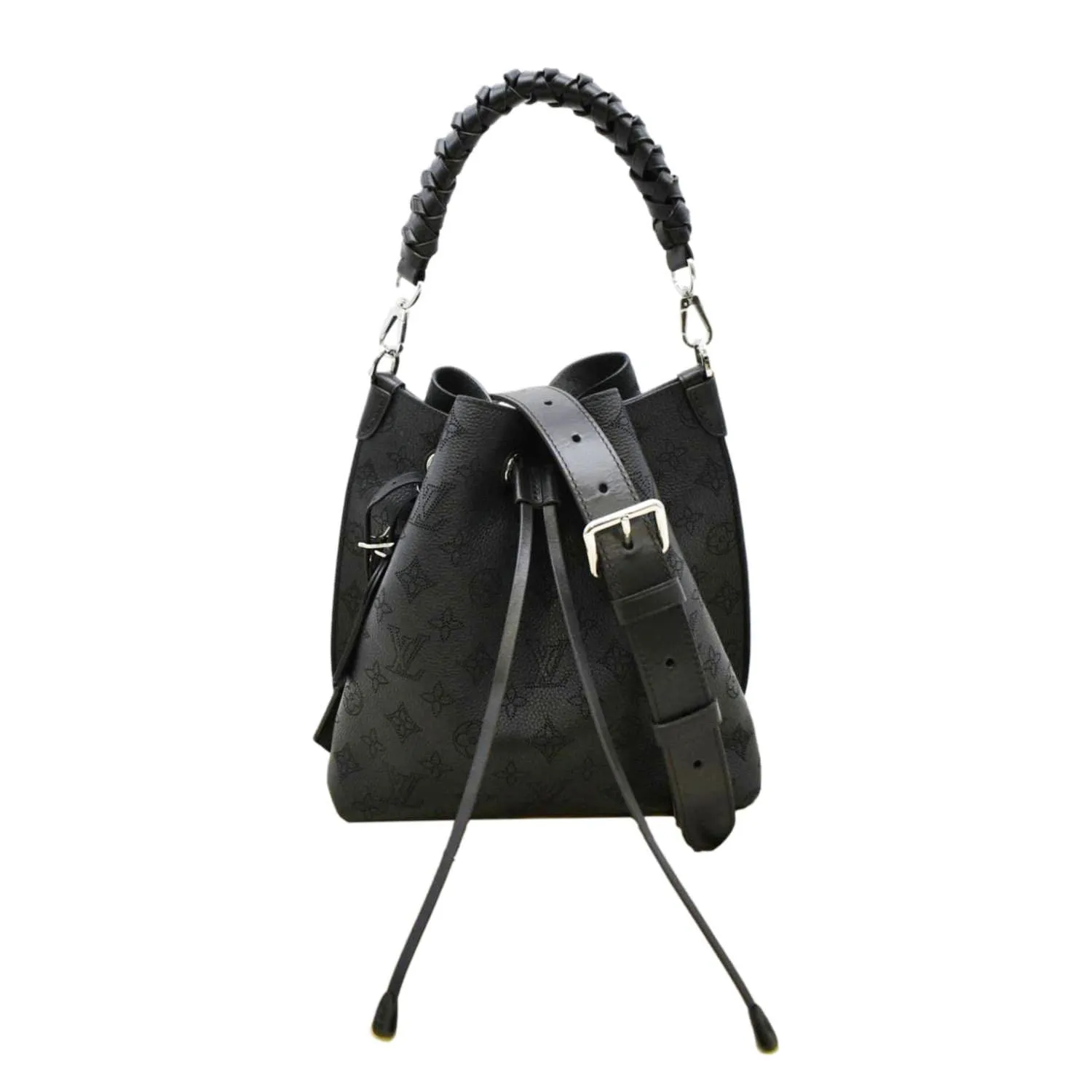 LOUIS VUITTON Muria Mahina Perforated Leather Shoulder Bag Black