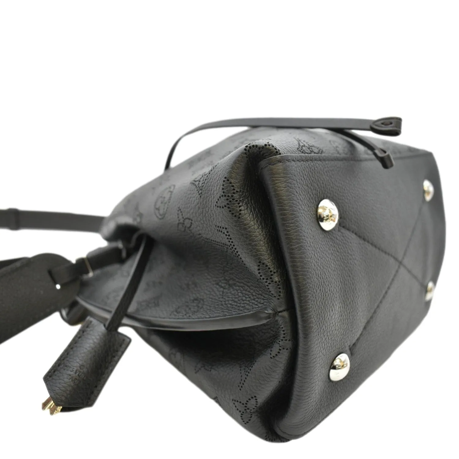 LOUIS VUITTON Muria Mahina Perforated Leather Shoulder Bag Black