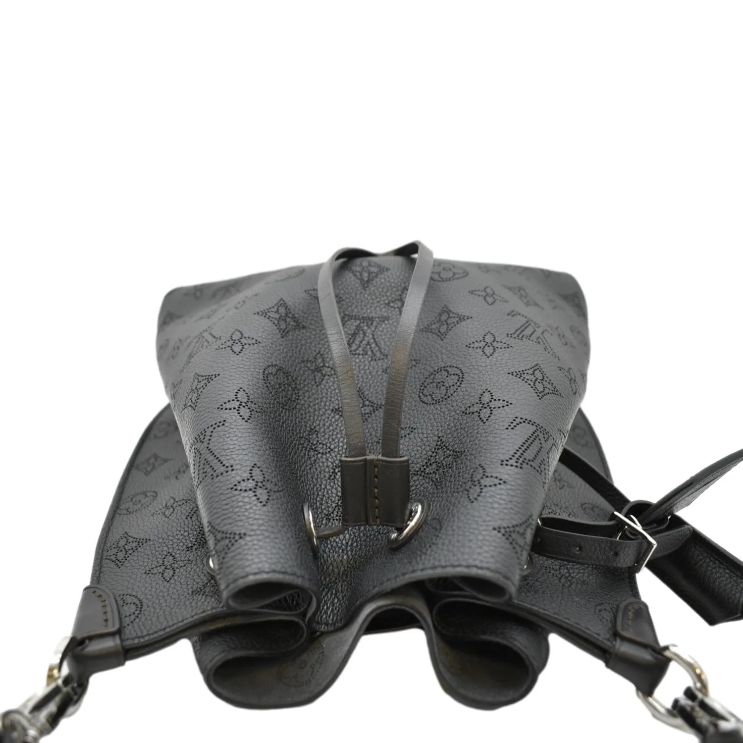 LOUIS VUITTON Muria Mahina Perforated Leather Shoulder Bag Black