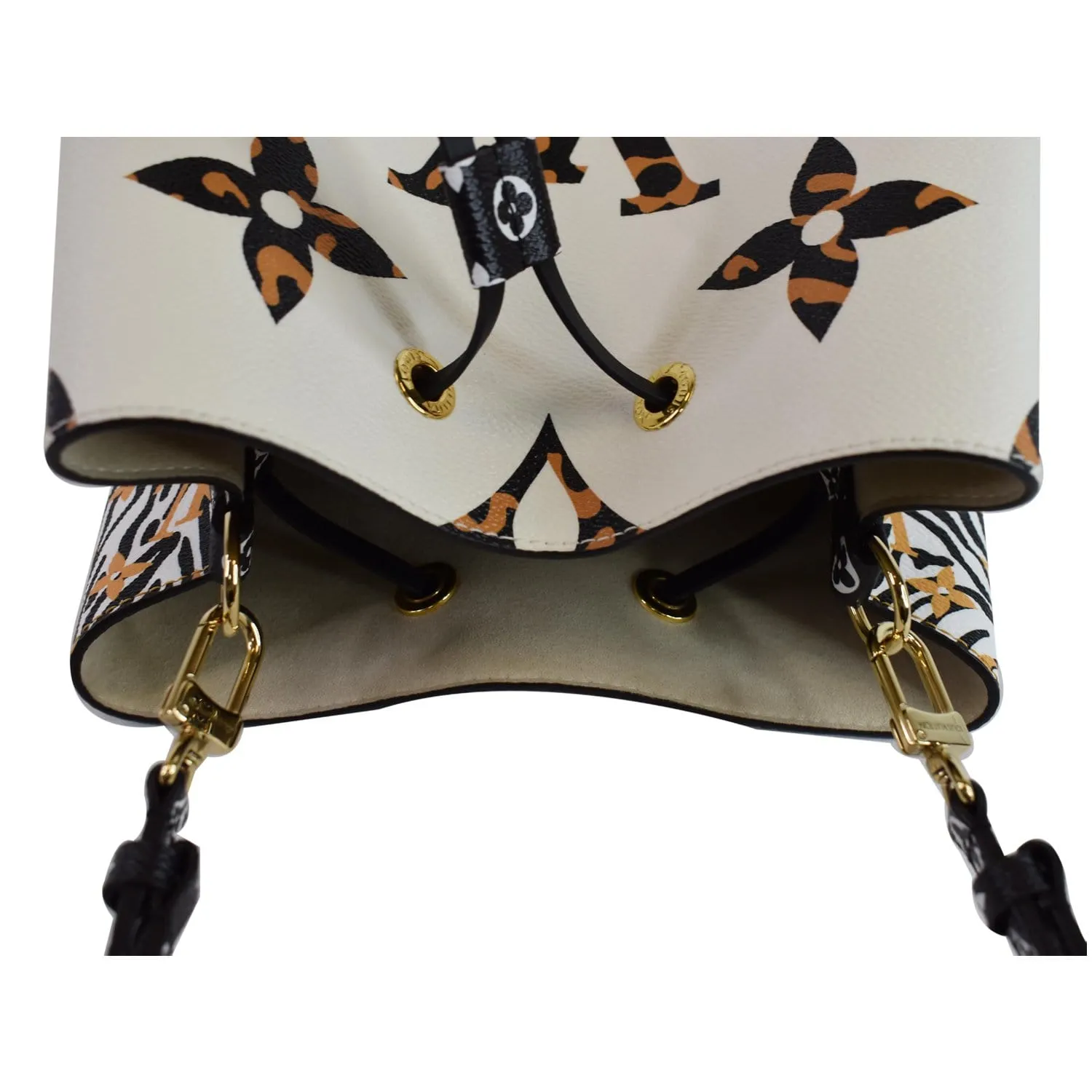 LOUIS VUITTON NeoNoe MM Monogram Jungle Canvas Shoulder Bag Ivory
