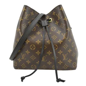 LOUIS VUITTON Neonoe Monogram Canvas Shoulder Bag Black