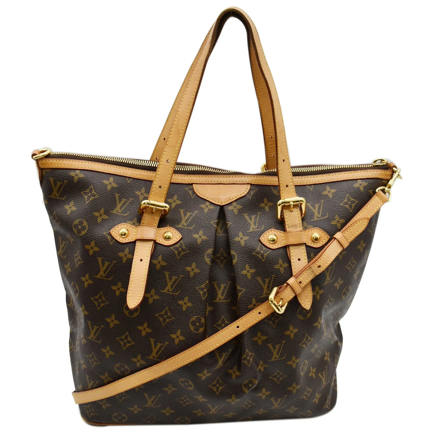 LOUIS VUITTON Palermo GM Monogram Canvas Tote Shoulder Bag Brown