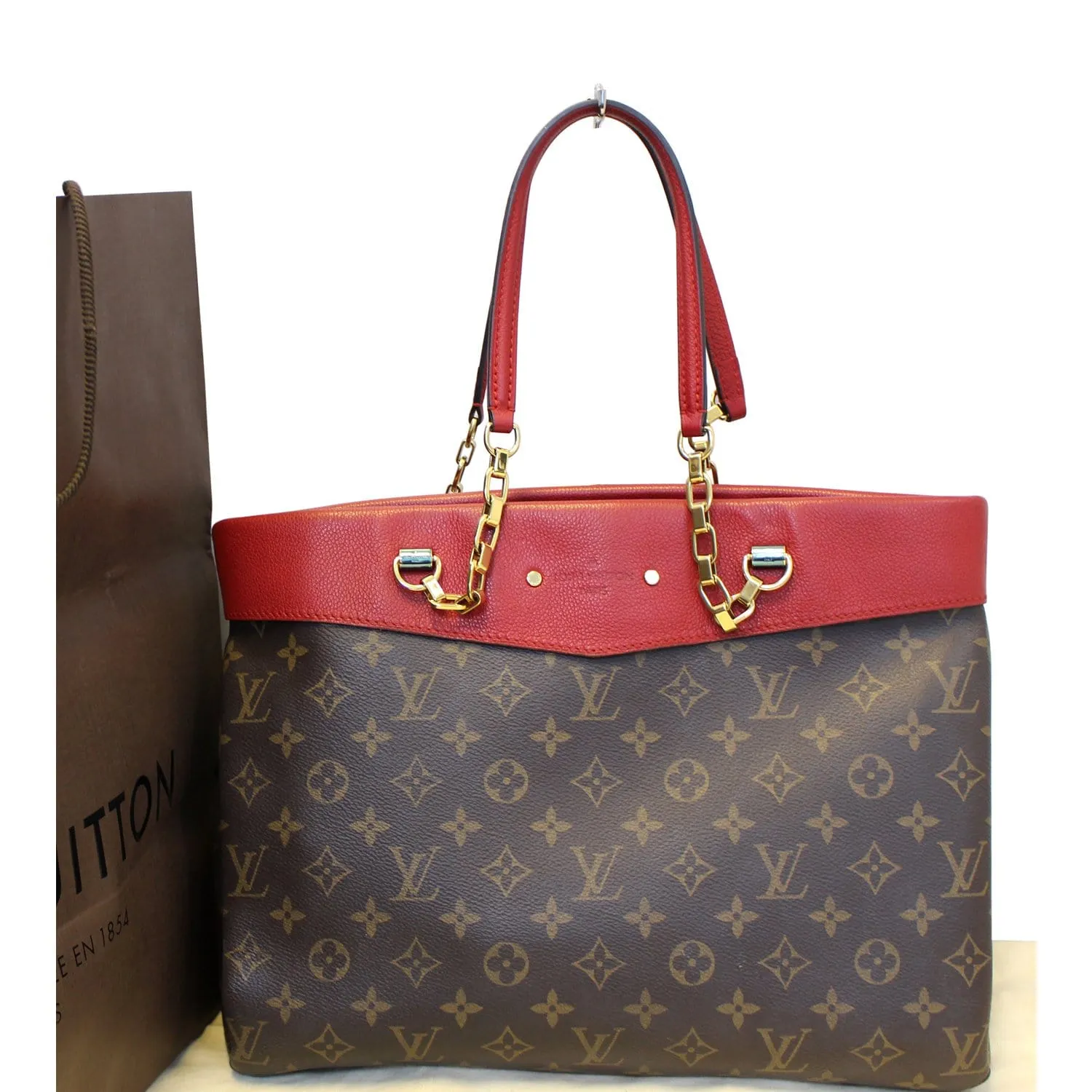 LOUIS VUITTON Pallas Chain Shopper Bag Monogram Canvas Cherry - 15% OFF