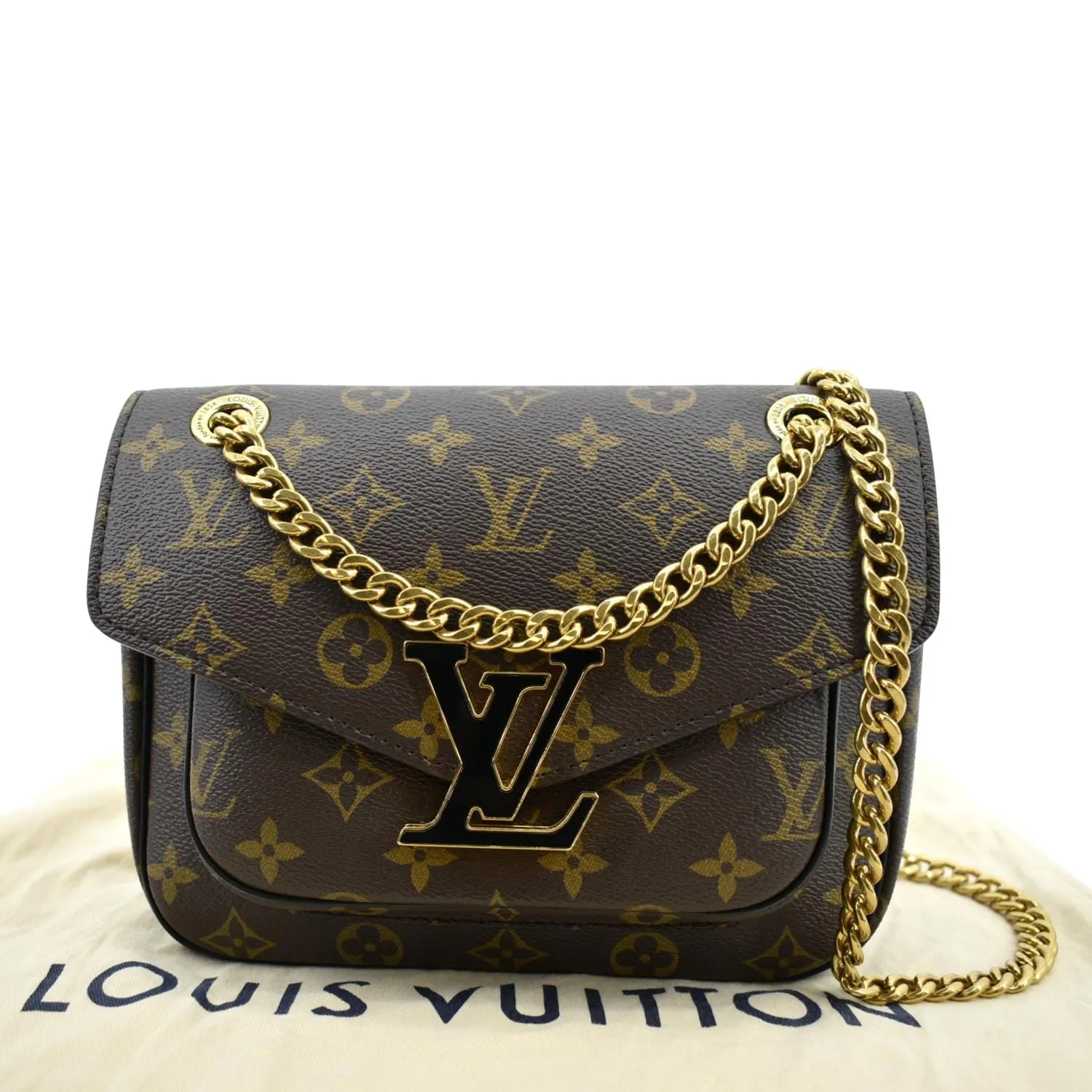LOUIS VUITTON Passy NM Monogram Canvas Shoulder Bag Brown