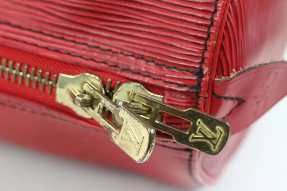 Louis Vuitton Red Epi Leather Keepall 50 Duffle Bag 89lk328s