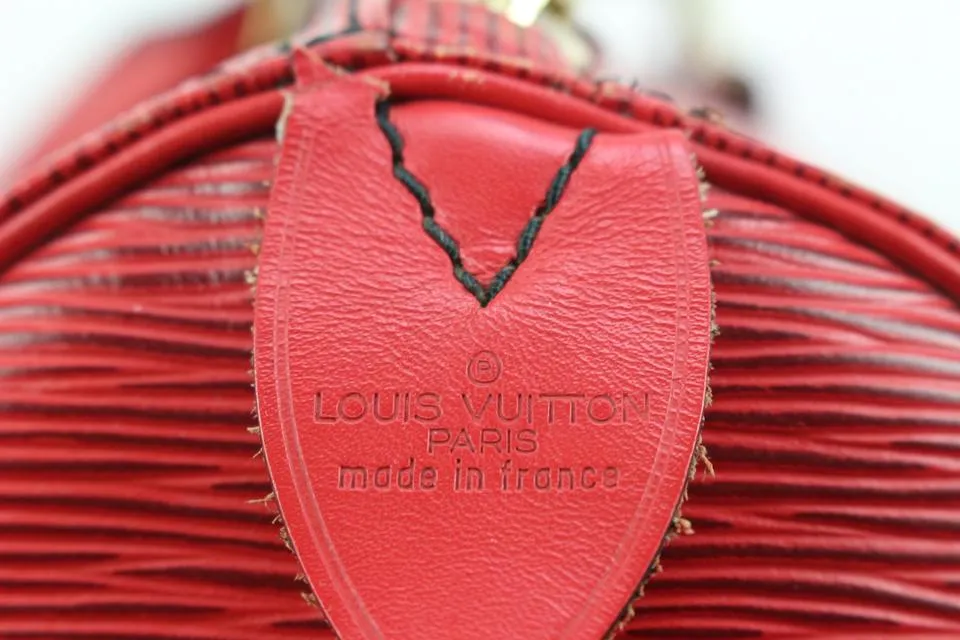 Louis Vuitton Red Epi Leather Keepall 50 Duffle Bag 89lk328s