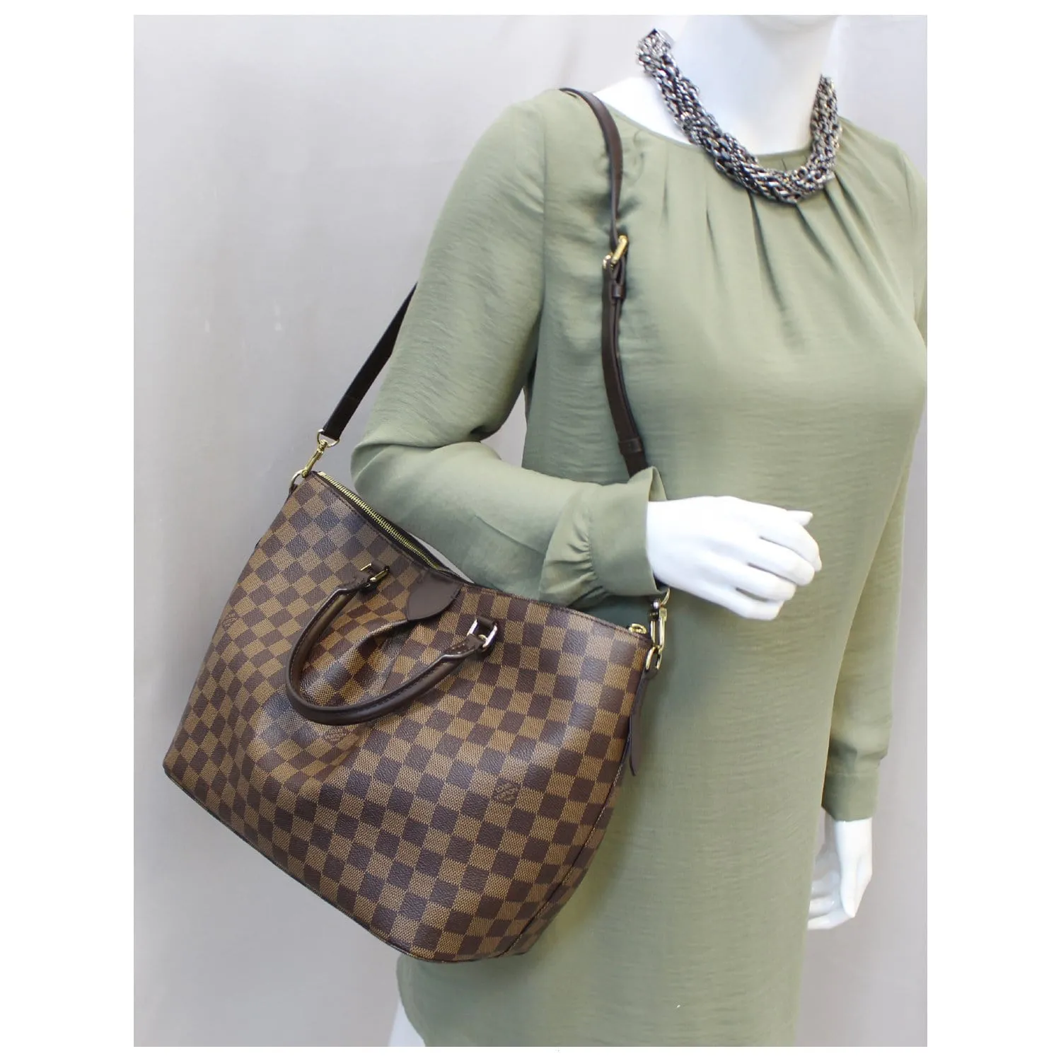 LOUIS VUITTON Siena MM Damier Ebene Shoulder Handbag