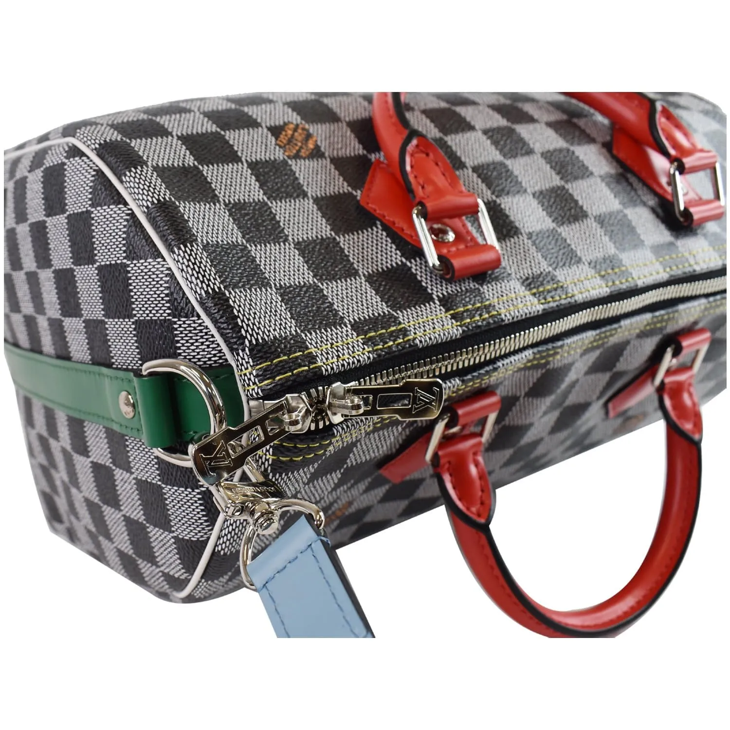 LOUIS VUITTON Speedy 30 Bandouliere Damier Shoulder Bag Black White
