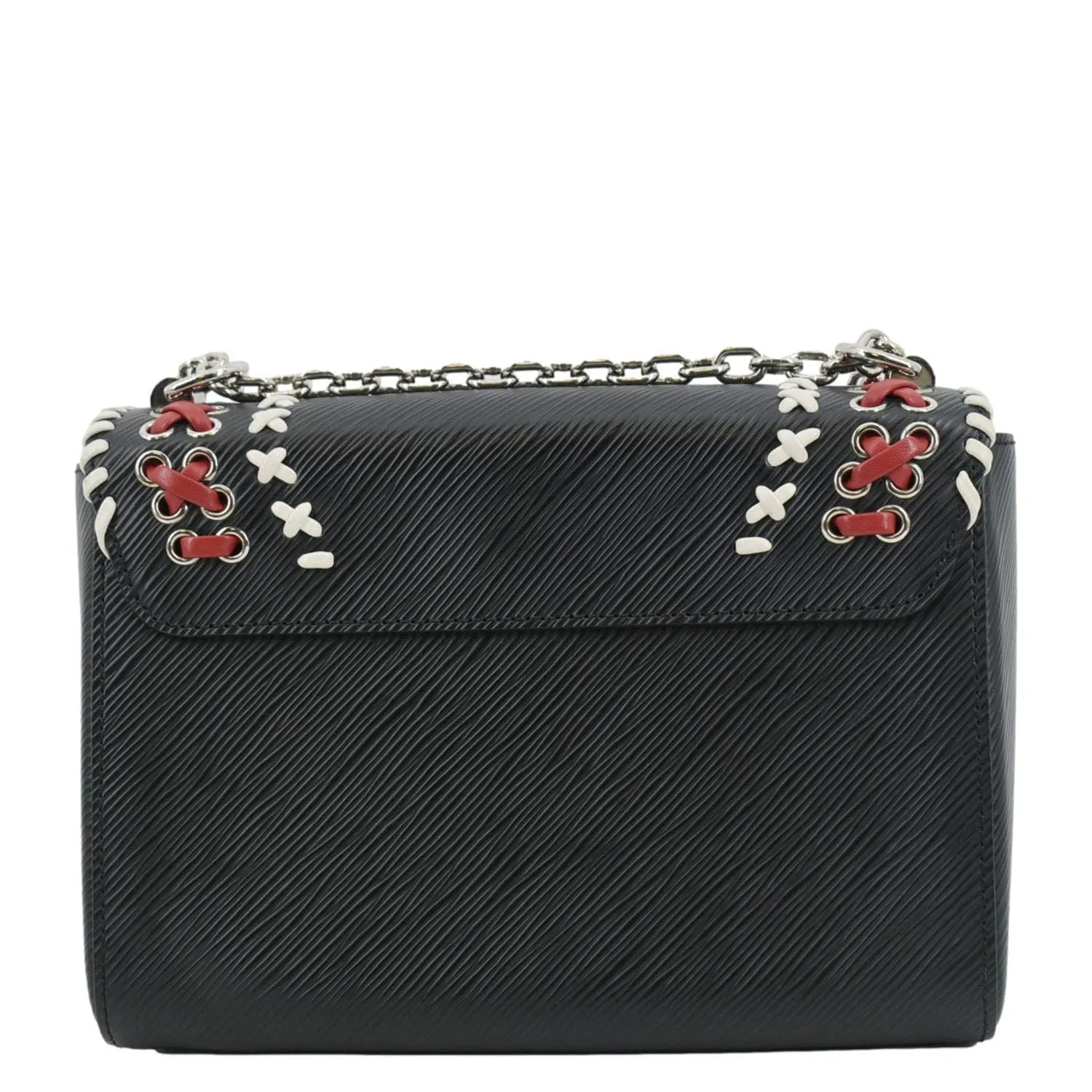 LOUIS VUITTON Twist Whipstitch MM Epi Leather Shoulder Bag Black