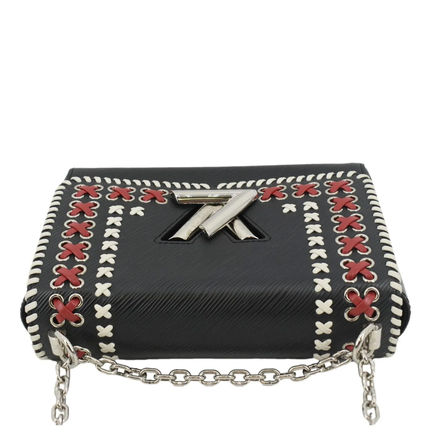 LOUIS VUITTON Twist Whipstitch MM Epi Leather Shoulder Bag Black