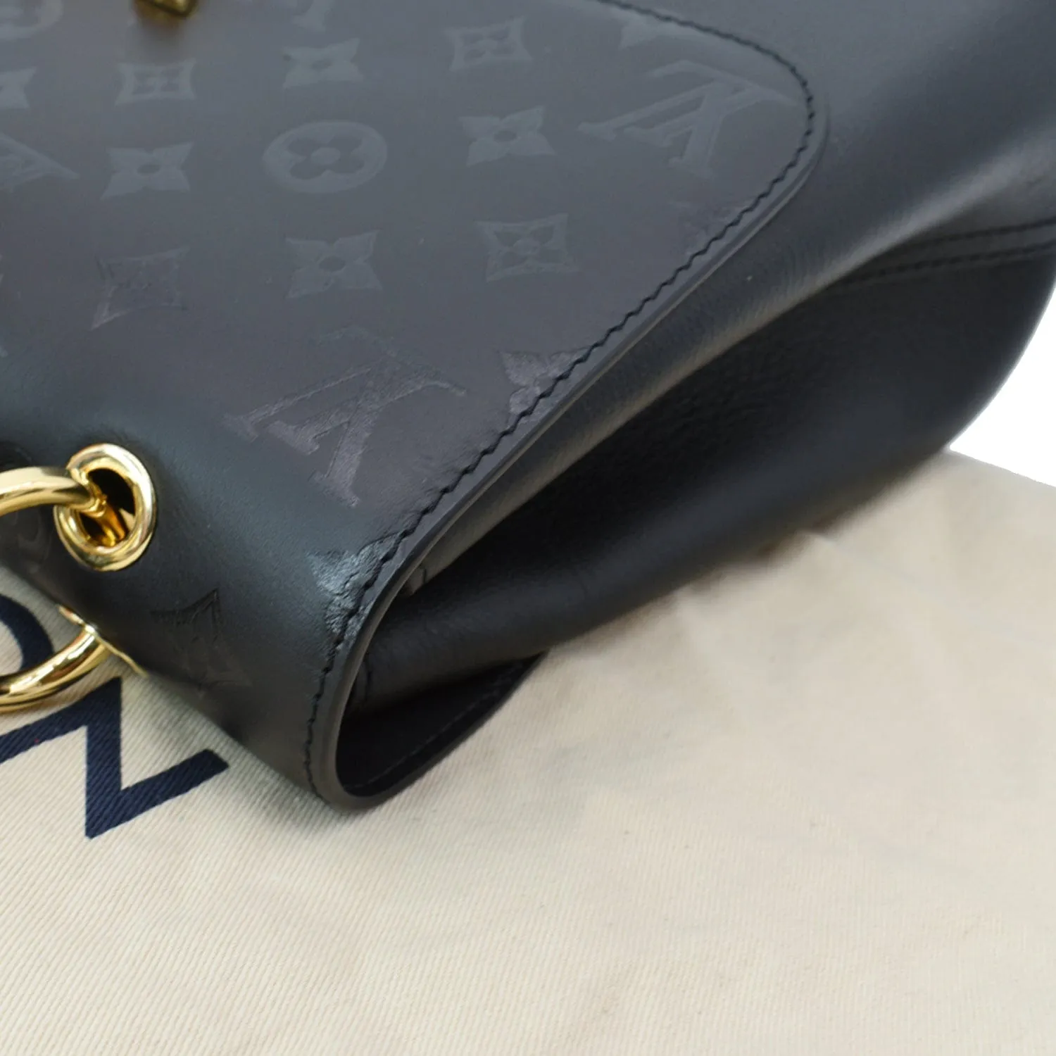 LOUIS VUITTON Very One Handle Calfskin Monogram Shoulder Bag Black
