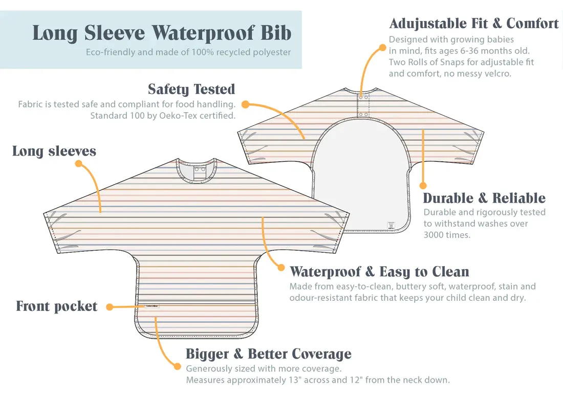 Loulou Lollipop Long Sleeve Waterproof Bib - Jungle Friends