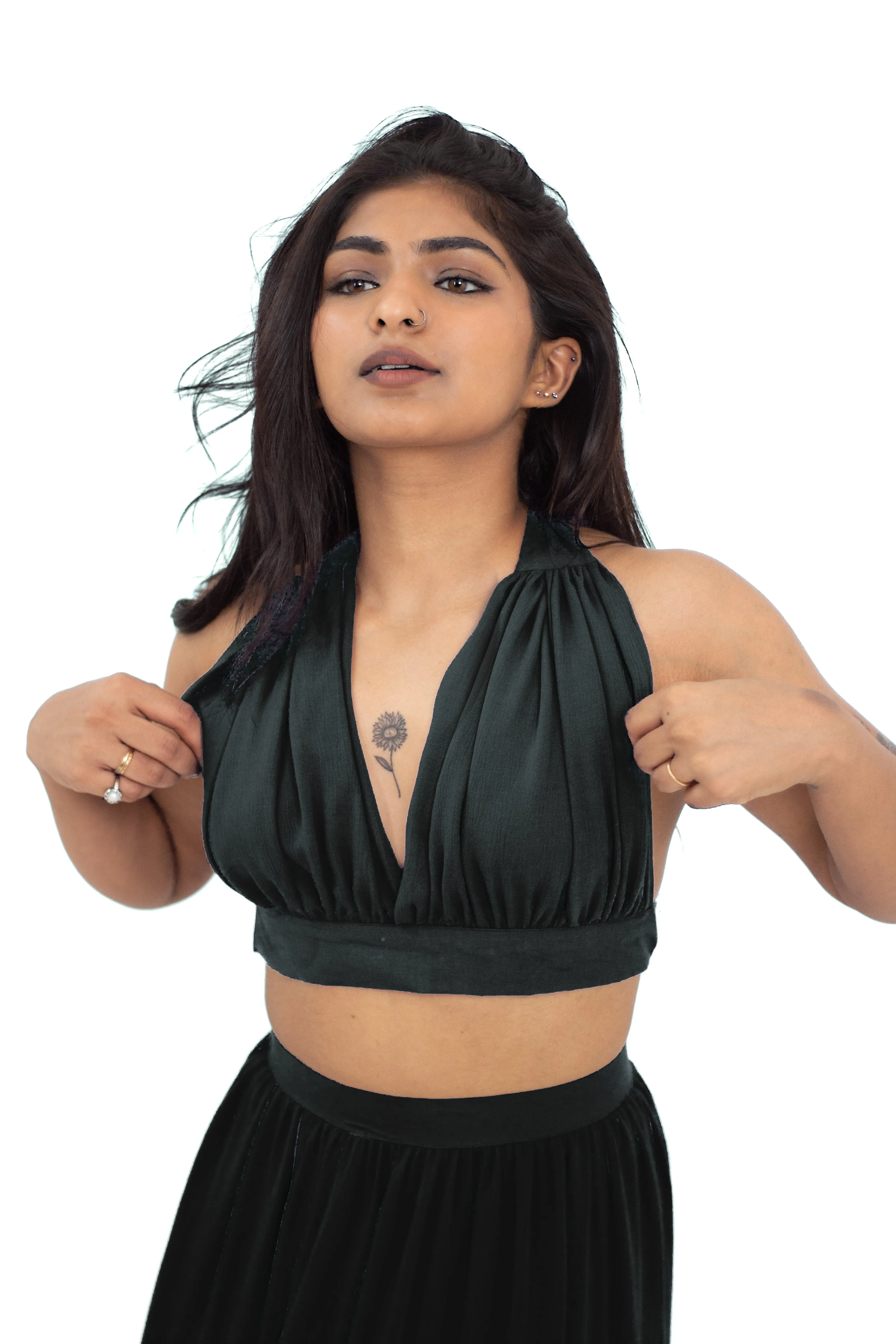 Lyla Halter Green Top