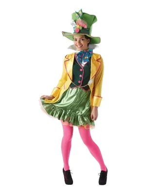 Mad Hatter Alice in Wonderland Cartoon Women's Costume