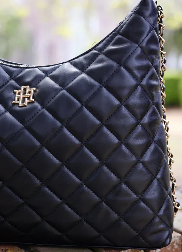 MAEVE QUILTED TOTE-BLACK