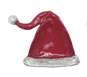Mariposa Red Enamel Santa Hat Candy Dish