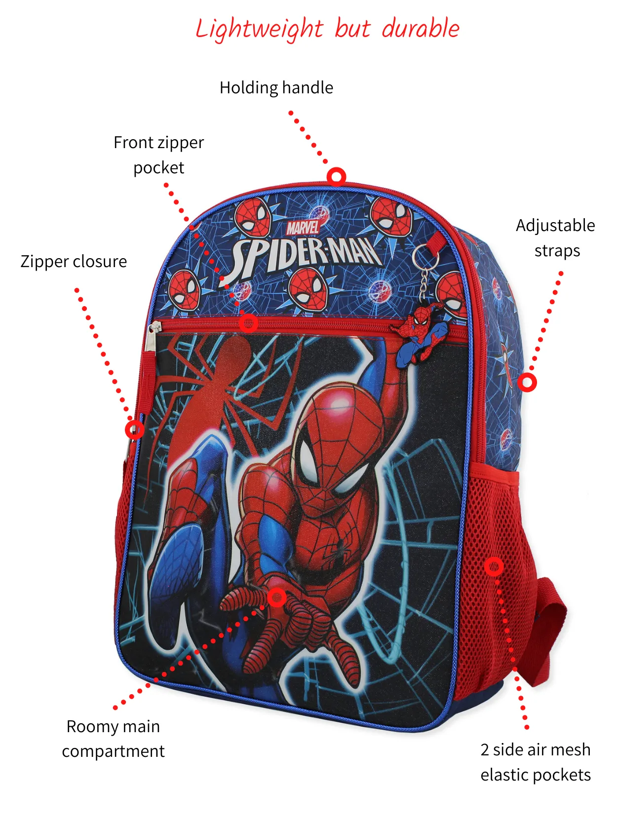 Marvel Spider-Man Boys 16" Backpack 5-Piece School Set