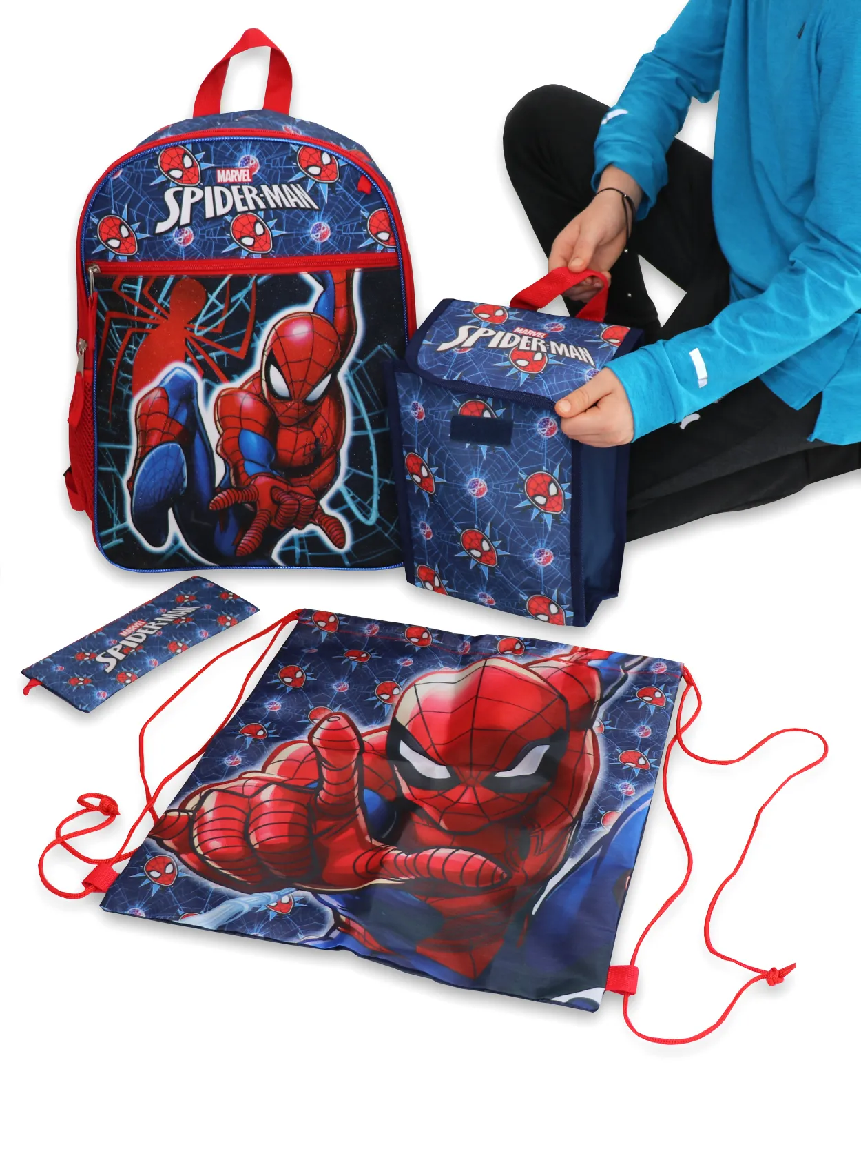 Marvel Spider-Man Boys 16" Backpack 5-Piece School Set