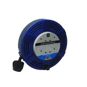 Masterplug LCT1213/4BL 4 Socket 12m 13A Large Cassette Reel - Blue