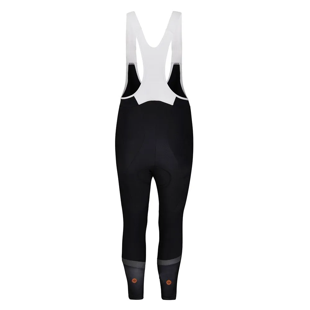 Mens Jewel Black Reflective Thermal Padded Cycling Bib Tights