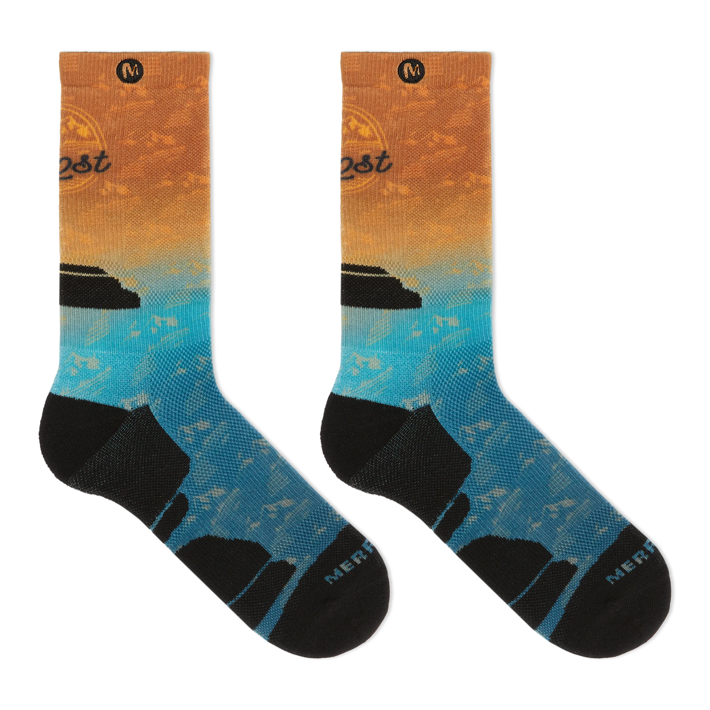 Merrell Tonal Printed Performance Crew Socks