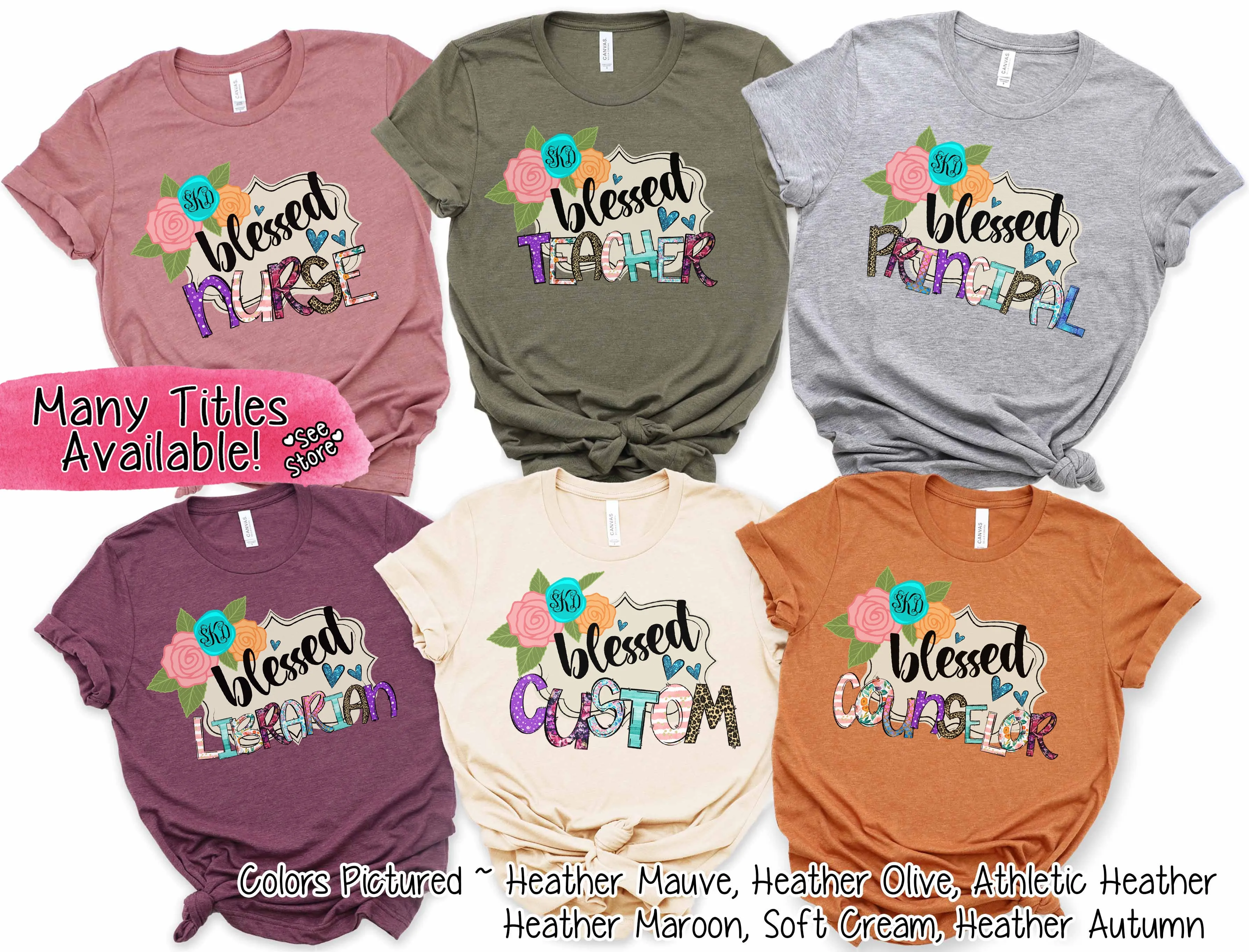 Monogram Blessed School Staff Tee
