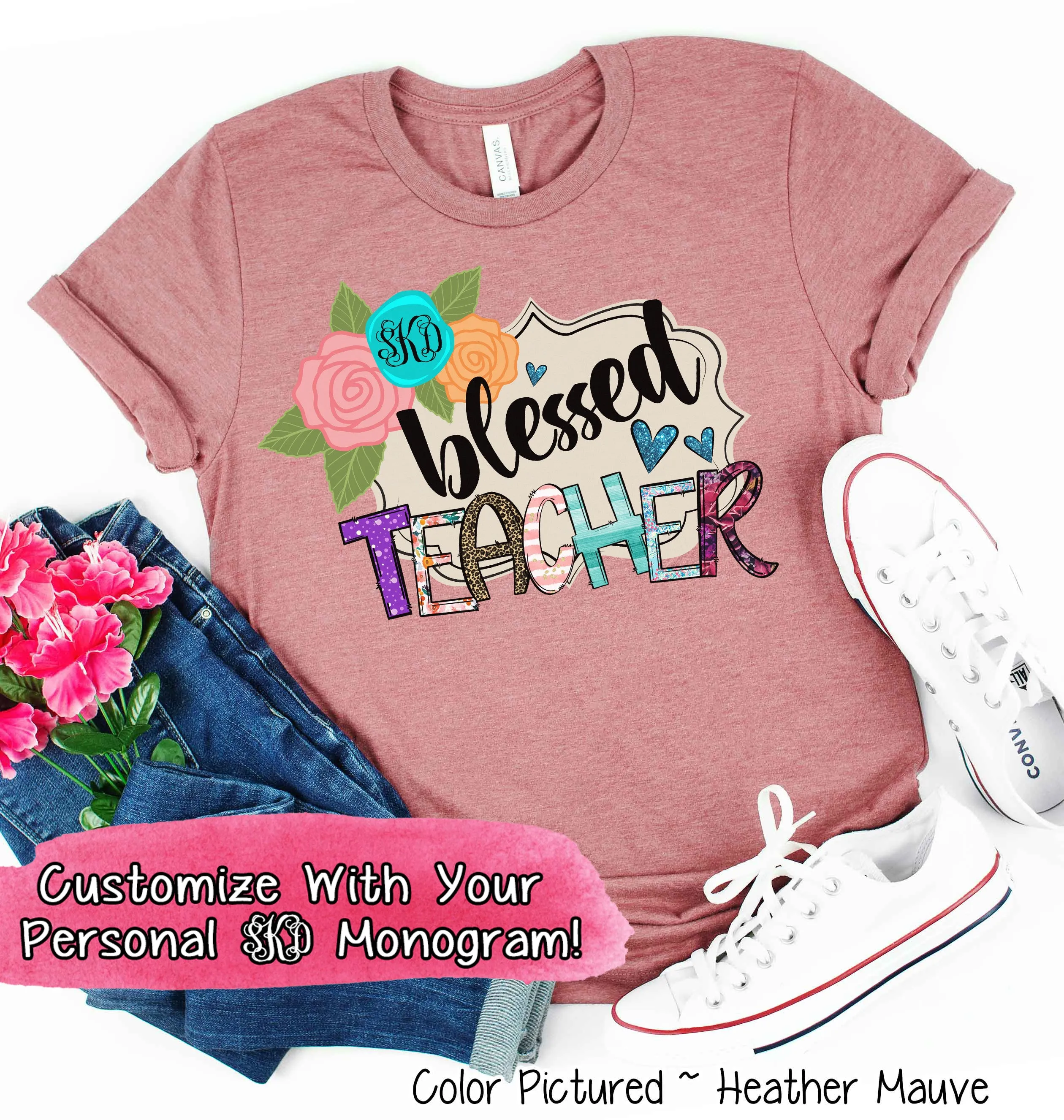 Monogram Blessed School Staff Tee
