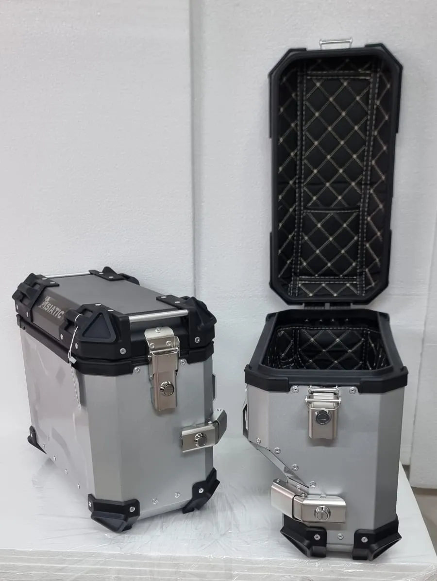 Motorcycle Cutted Black Pannier Box 38L x 2