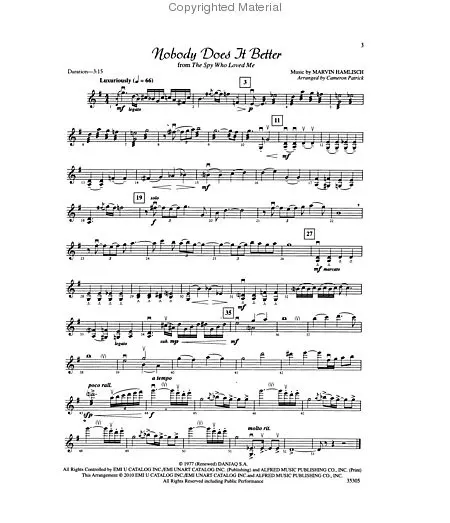 Movie String Quartets Violin 1