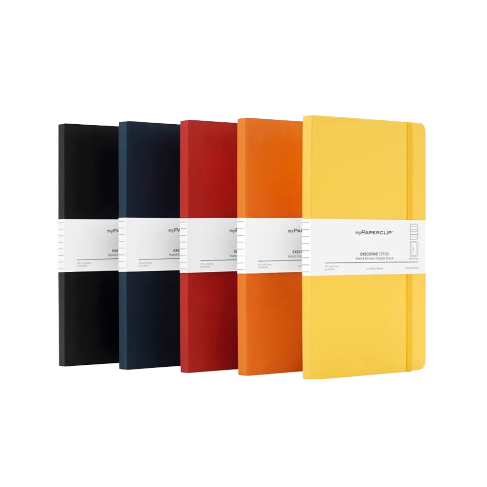 myPAPERCLIP Executive Series Softcover Medium Notebook - Black
