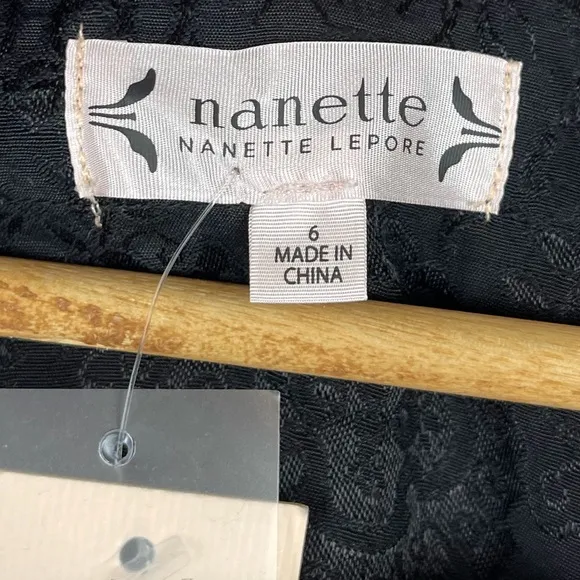 Nanette Lepore Bond Street Embroidered Dress Size 6 in Marshmallow &amp; Navy Blue