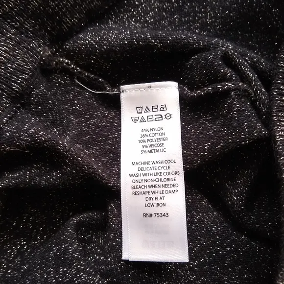 Nanette Lepore Metallic Knit  Full A-Line Skirt Black Gold Flecks Medium