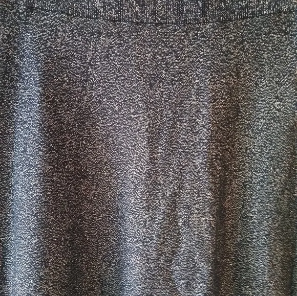 Nanette Lepore Metallic Knit  Full A-Line Skirt Black Gold Flecks Medium