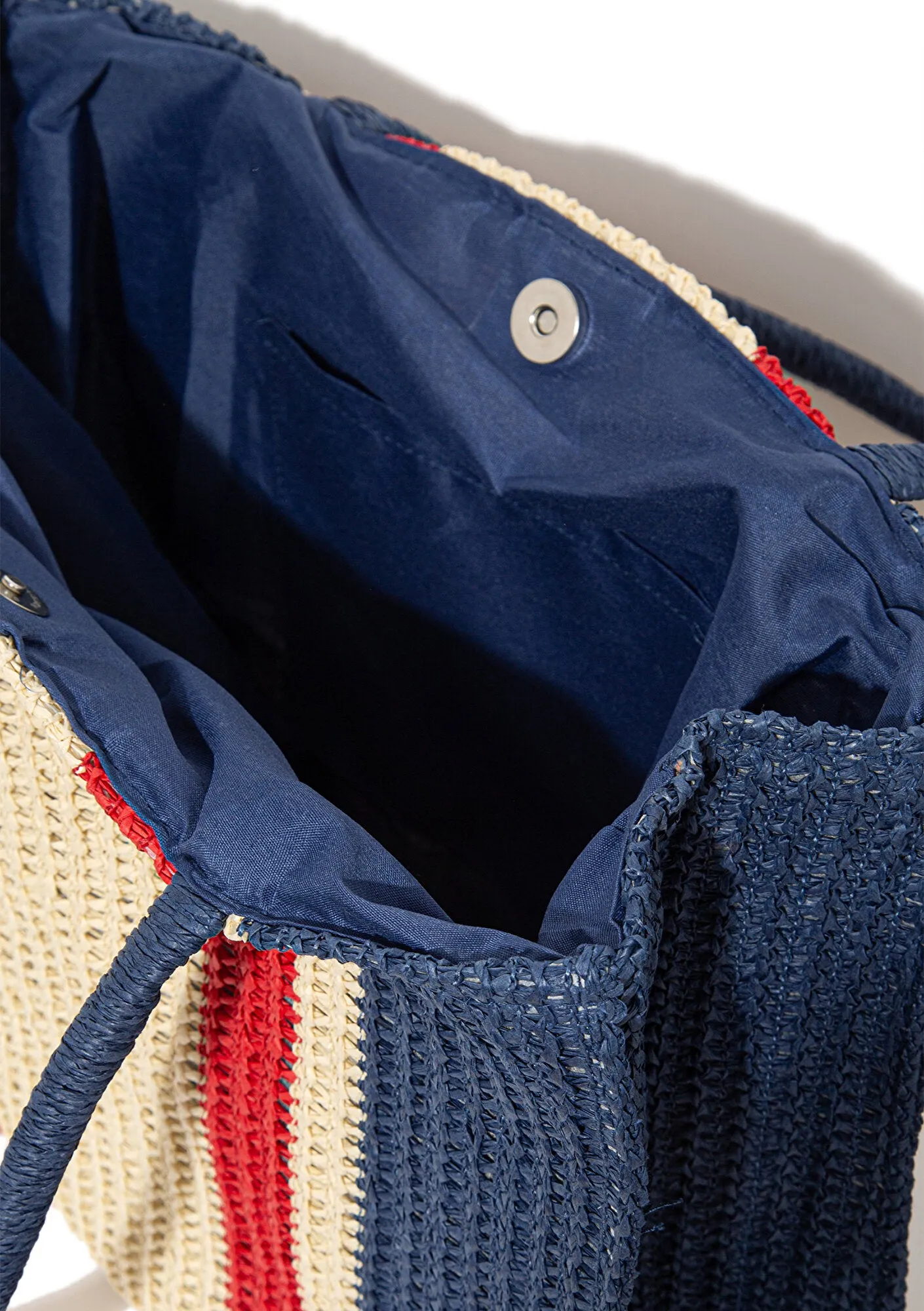 Navy Straw Shoulder Bags