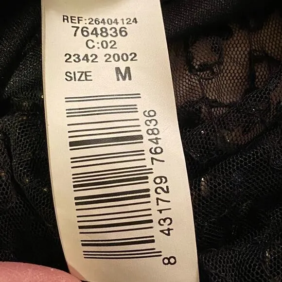 New MNG From Mango Dress Women’s Size 6 Asymmetrical Black Glitzy Evening Gown